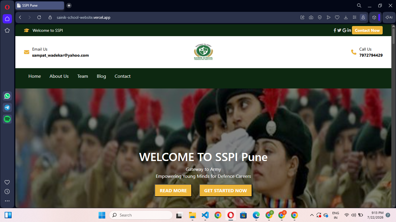 Sainik School Website